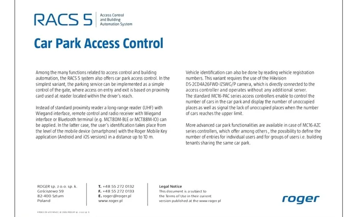 Roger RACS 5 <b><p style="color:#003366;">Car Park Access Control</p></b> 3 ~blog/2023/9/13/slide3